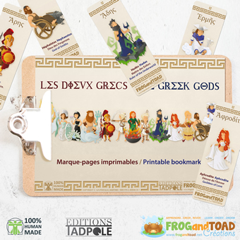 Marque-Page Dieux Grecs Bookmarks Greek Gods - PANTHEON - FROGandTOAD Créations
